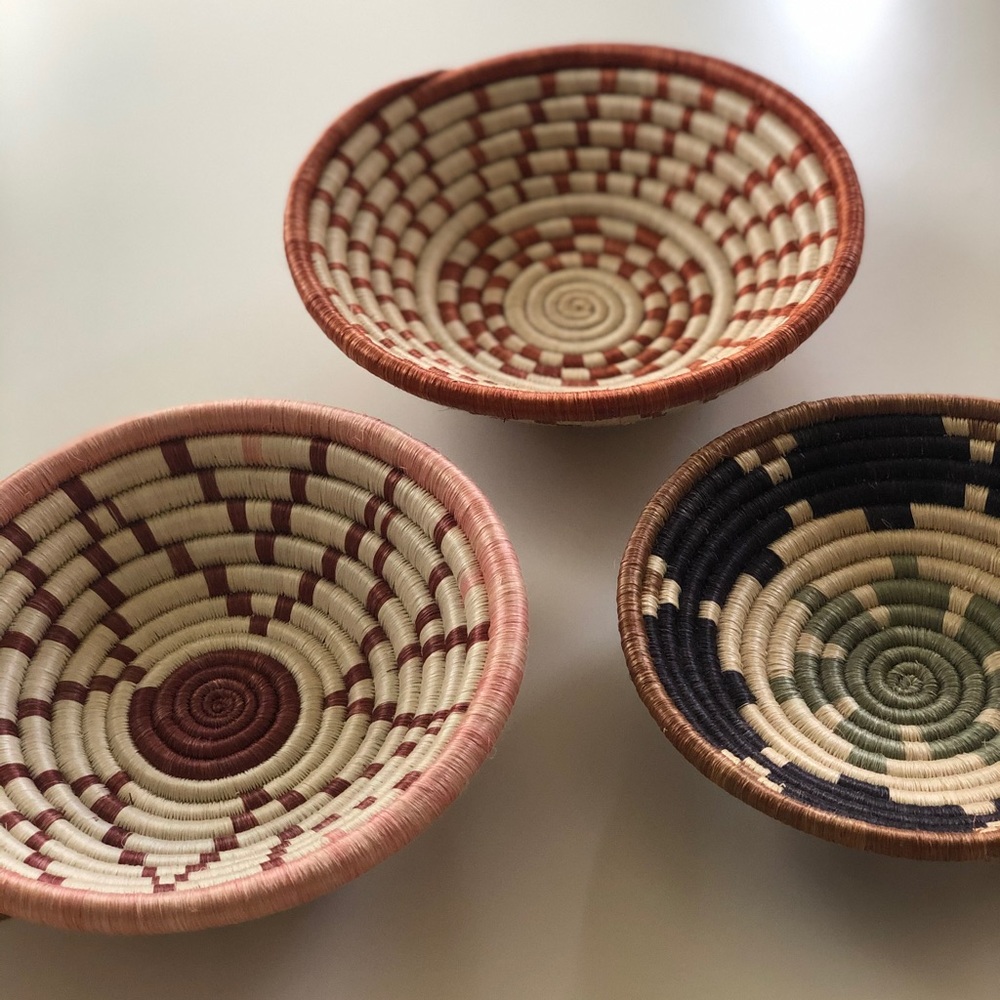 Boho Coiled Basket Wall Decor - SET OF 3